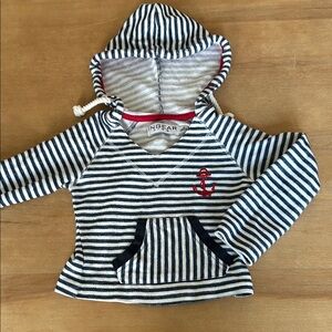 Ingear Blue and White Striped Kids Hoodie
